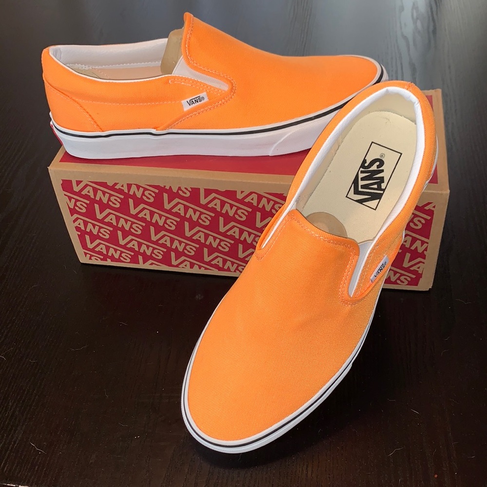 Vans loafers. Orange in color. BRAND NEW! Men’s US Size 10.5 / Women’s Size 12